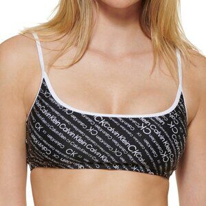 Calvin Klein  Logo-Print Bralette Bkini Top Size XL